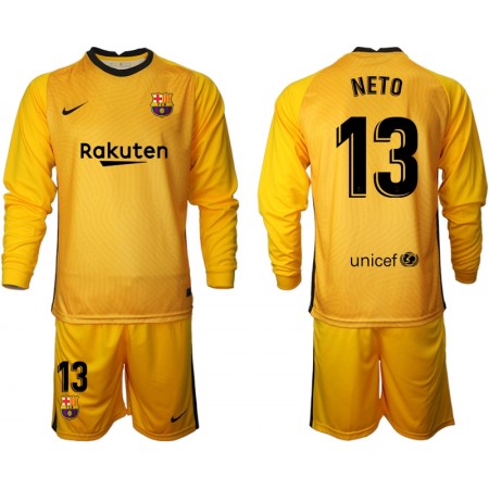 Billiga Fotbollströjor FC Barcelona Målvakt Norberto Neto 13 Barn tröja 2020/21 M002 Långärmad